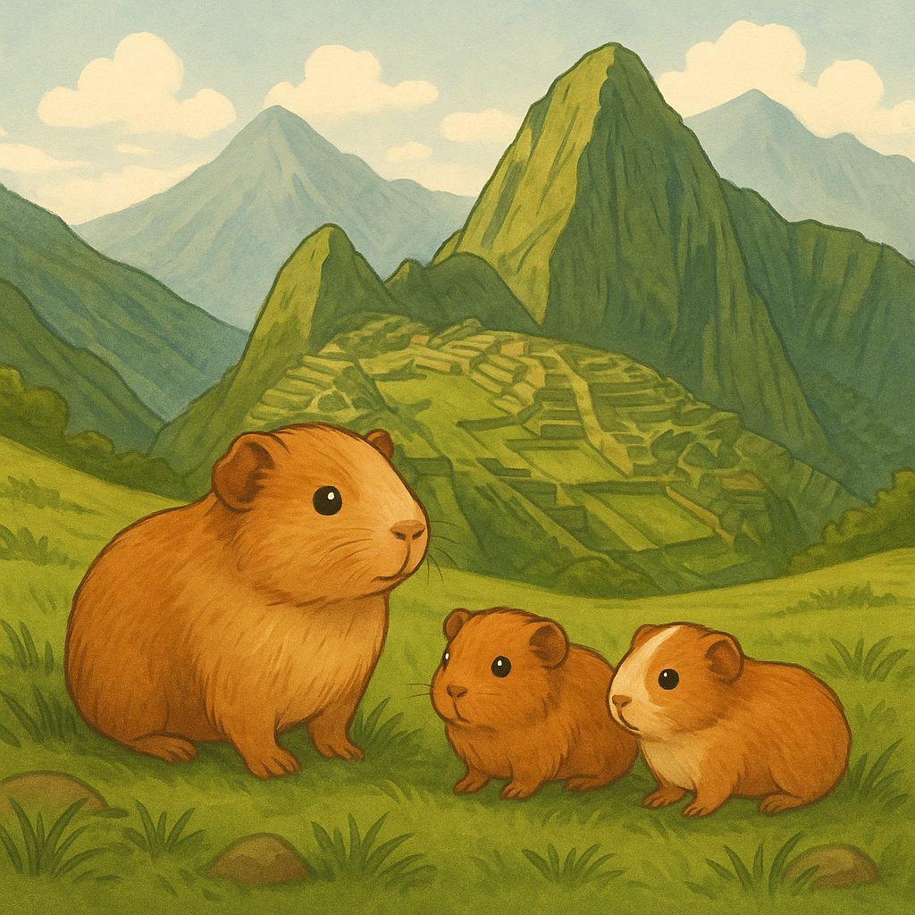 Meerschweinchen in ihrem natürlichen Lebensraum in den Anden in Südamerika