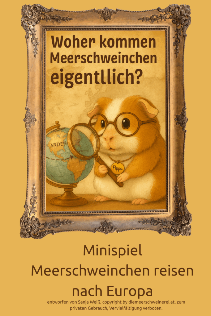 Auf dem Titelblatt des Mini Freebee Spiel: Meerschweinchen reisen nach Europa