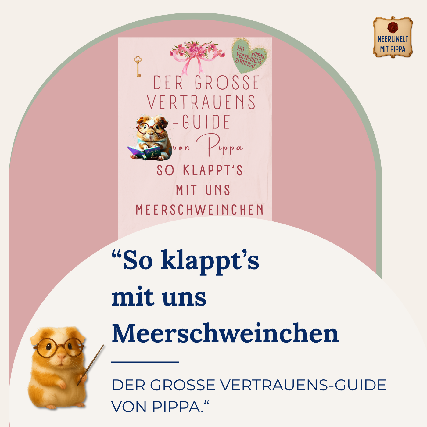 „So klappt’s mit uns Meerschweinchen – der große Vertrauens-Guide von Pippa.“