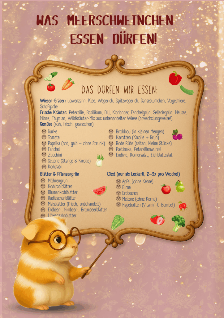 Infografik Was Meerschweinchen essen dürfen