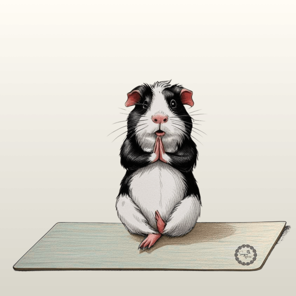 Meerschweinchen in Yoga Pose