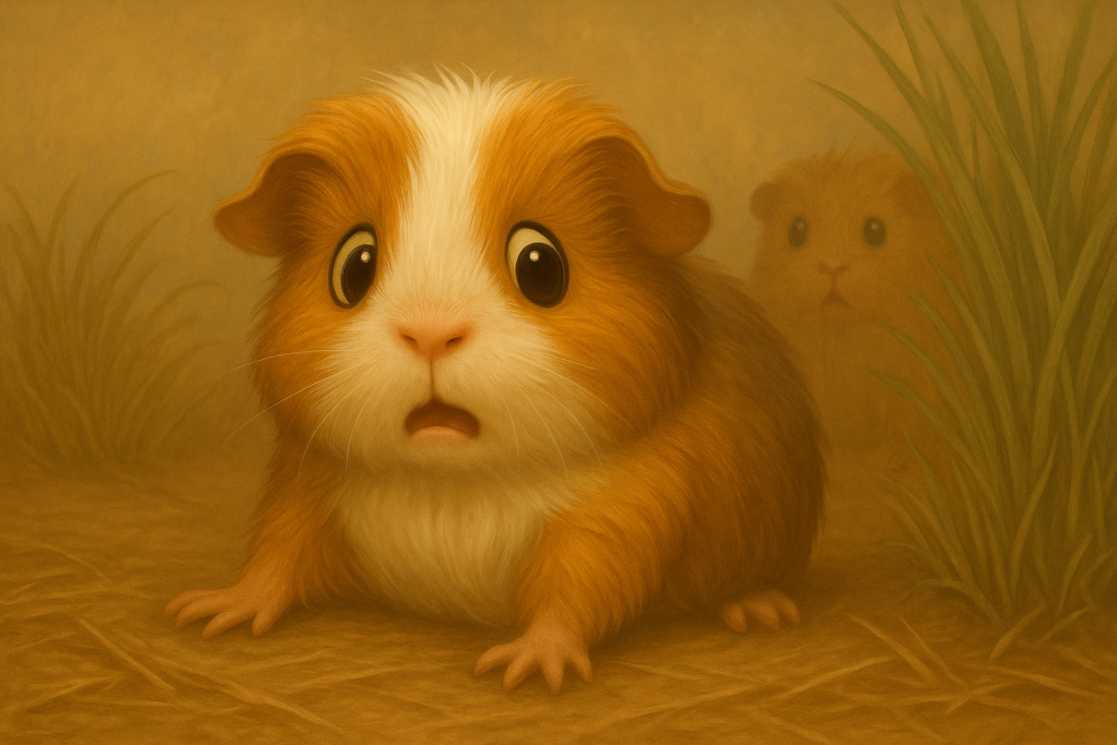 Meerschweinchen fürchtet sich