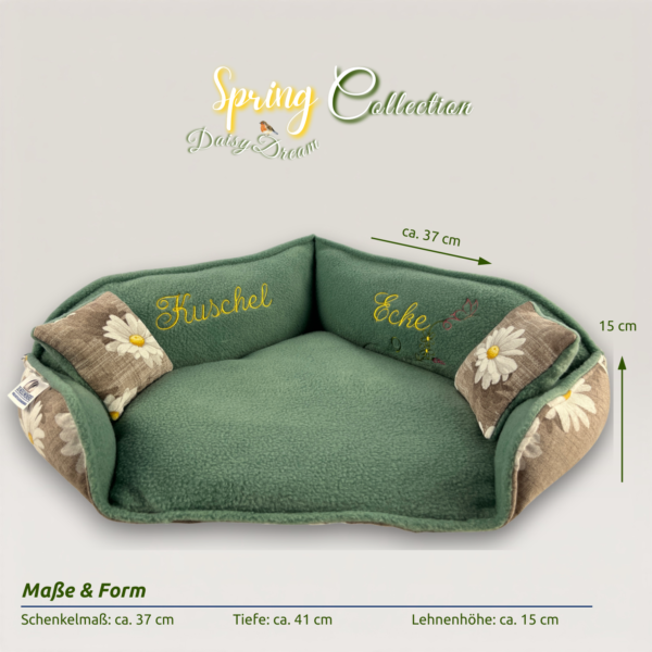 Meerschweinchen Kuschel Ecksofa Frontansicht 1 mit Maßen