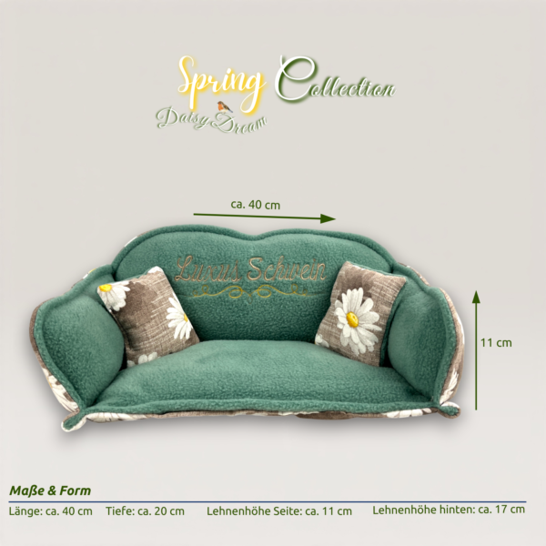 Kuschelsofa gerade Form Frontansicht 1 mit Maßen