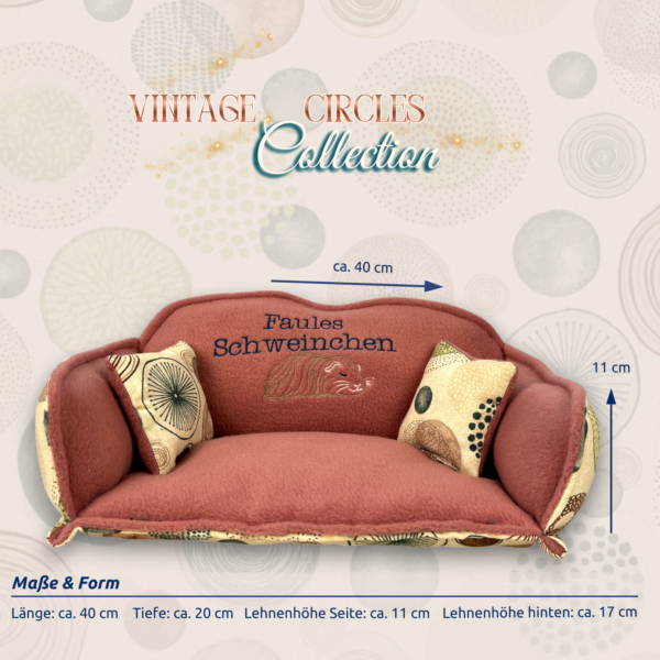 Meerschweinchen Kuschelsofa in gerader Form Frontansicht