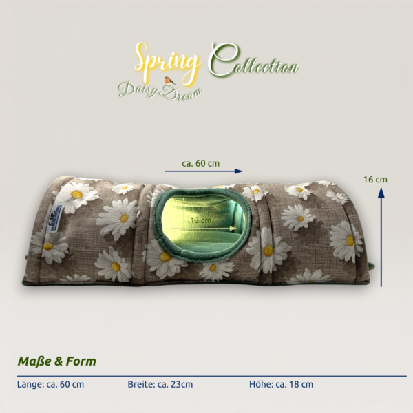 Kuscheltunnel gerade Form Frontansicht 1 mit Maßen