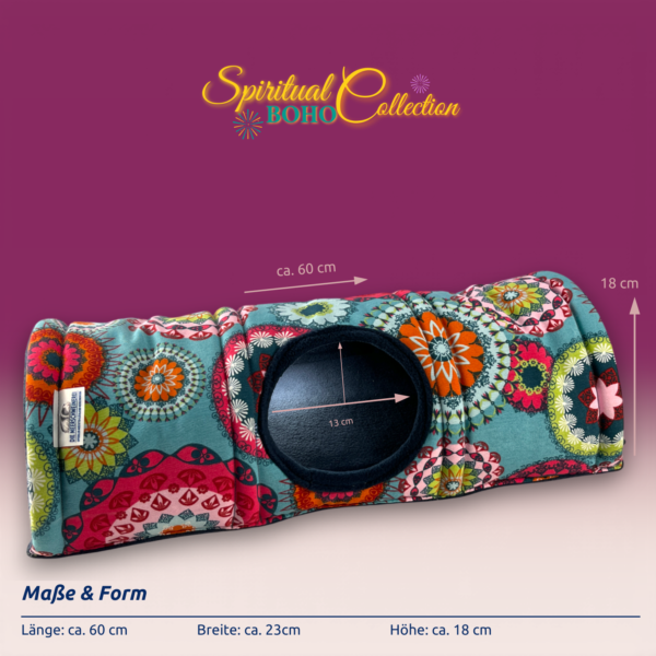 Kuscheltunnel gerade Form Frontansicht mit Maßen