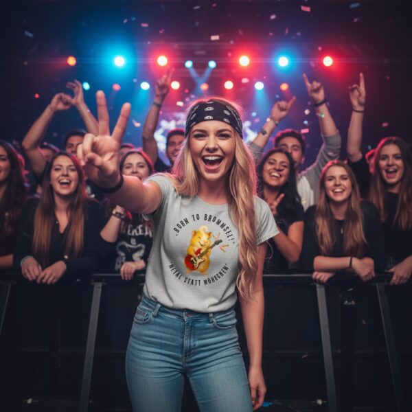 Damen T-Shirt mit Meerschweinchen Motiv Born to Brommsel, Metal statt Möhrchen Präsentationsbild 2