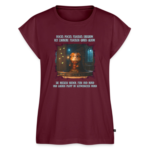 Damen T-Shirt mit Meerschweinchen Motiv Pippa Magic dunkelrot