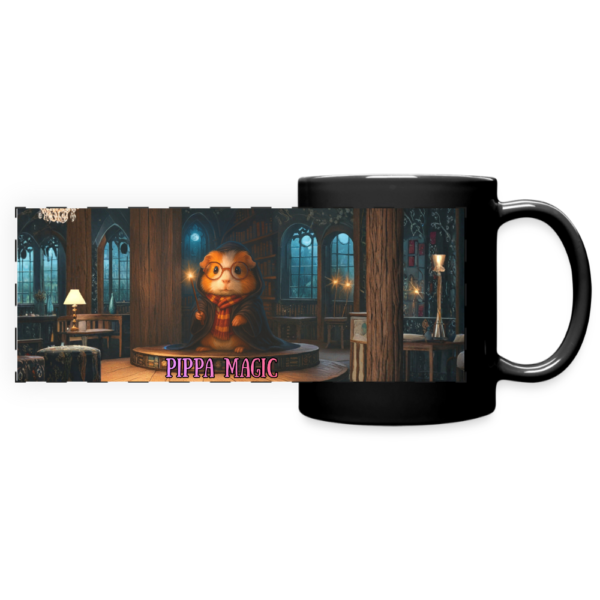 Panormatasse schwarz mit Meerschweinchen Motiv Pippa Magic Gesamtansicht