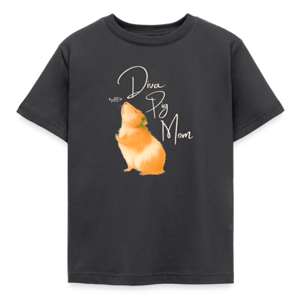 Kinder T-Shirt mit Meerschweinchen Motiv Diva Pig Mom Schwarz