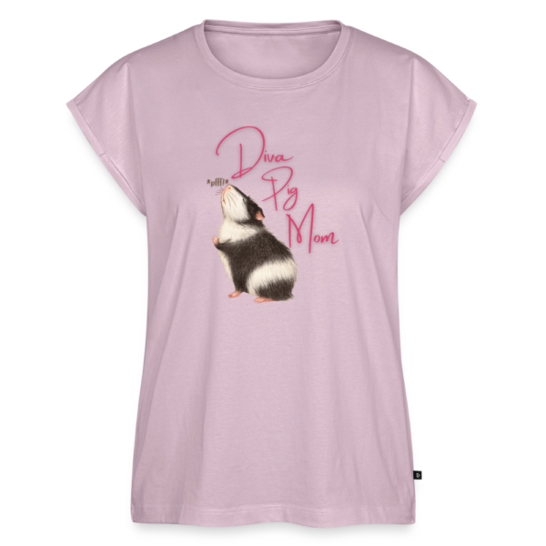 Damen T-Shirt mit Meerschweinchen Motiv Diva Pig Mom rosa