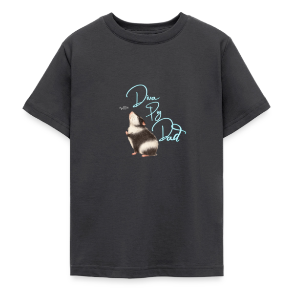 Teenager T-Shirt mit Meerschweinchen Motiv - Diva Pig Dad dunkelgrau