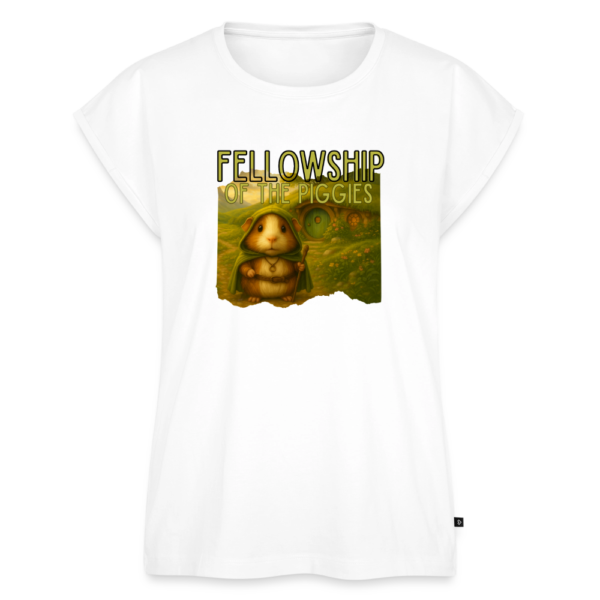 Damen T-Shirt mit Meerschweinchen Motiv - Fellowship of the Piggies weiß