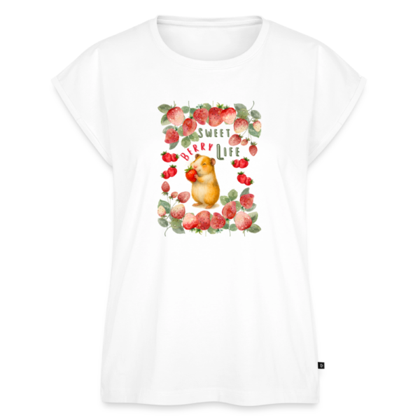 Damen T-Shirt mit Meerschweinchen Motiv Sweet Berry Life weiß