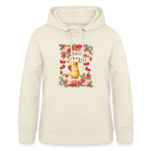 Damen Hoodie mit Meerschweinchen Motiv - Sweet Berry Life beige