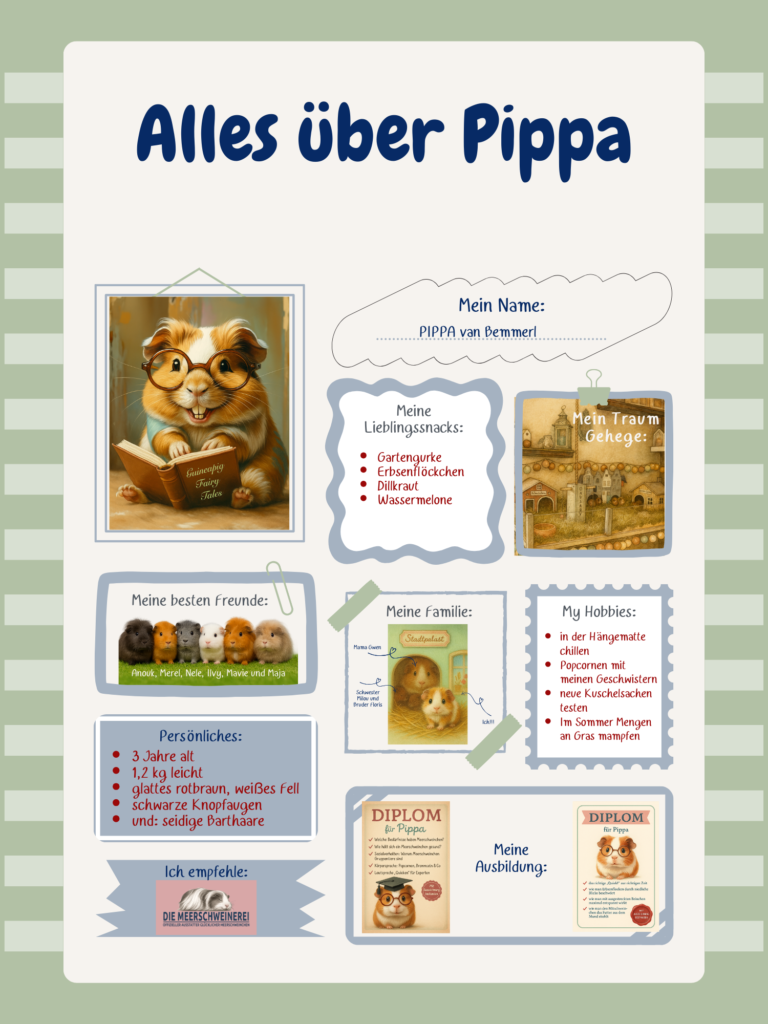 Freebie Seite Pippas Steckbrief für dein Freundebuch