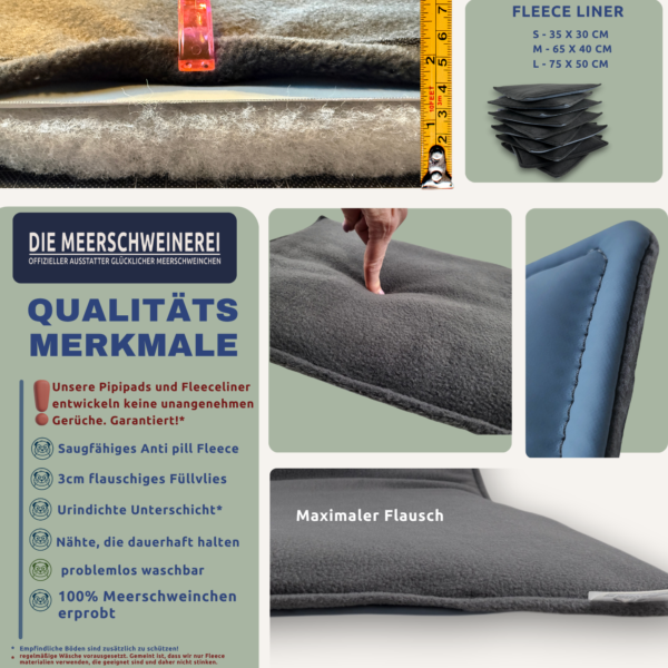 Fleeceliner Pipipad Gehege Unterlage urindicht Größe S Detailansichten
