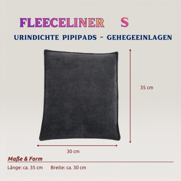Fleeceliner Pipipad Gehege Unterlage urindicht Größe S mit Maßen