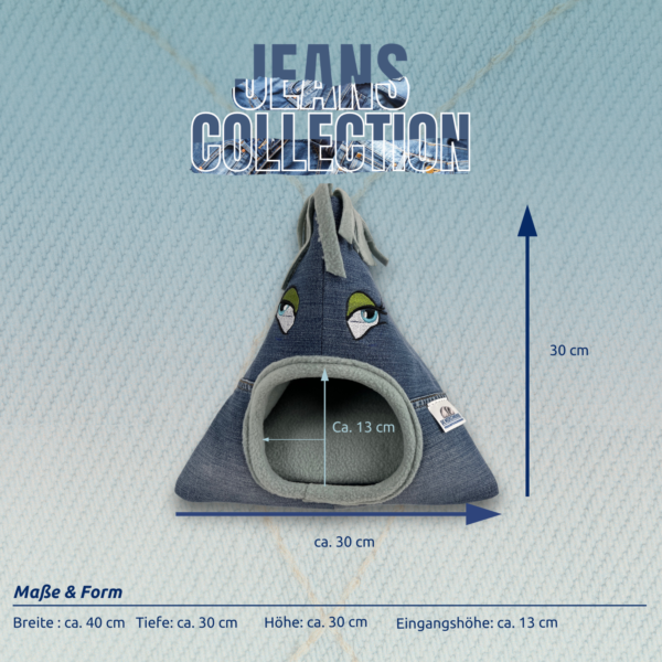 Jeans Monster 1 Vorderansicht mit Maßen