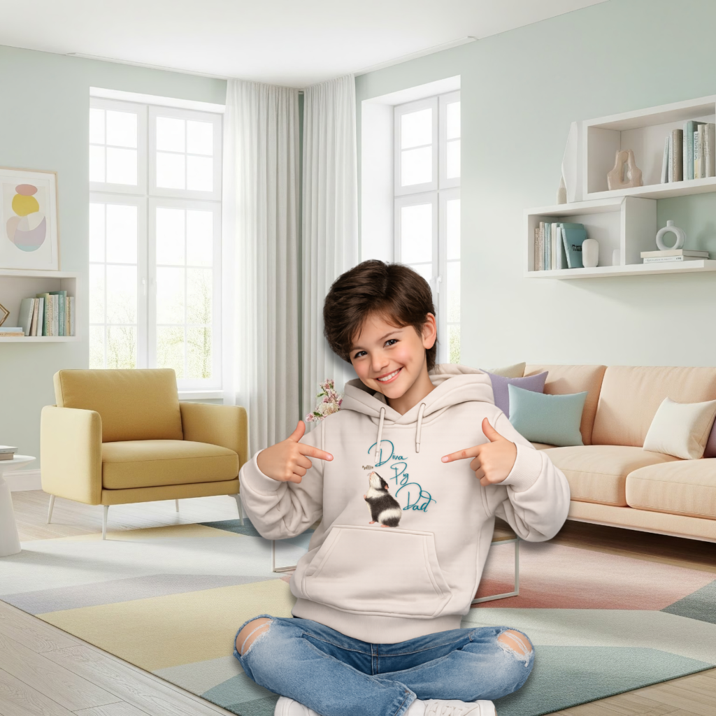 Kinder Hoodie Diva Pig Dad beige Präsentationsbild 1