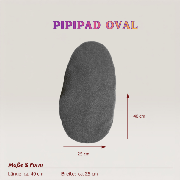 Pipipad oval mit Maßen