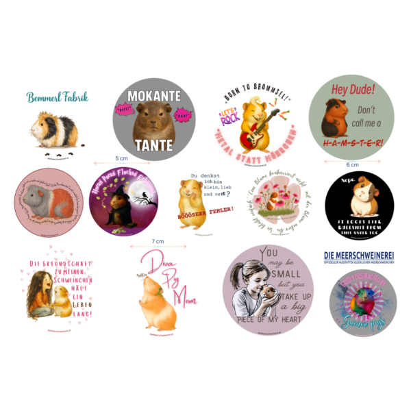 Stickerbogen 4 mit Meerschweinchen Motiven