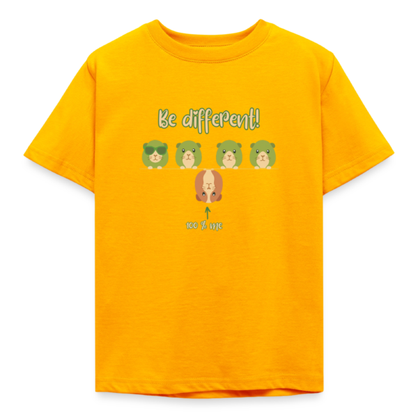 Kinder T-Shirt mit Meerschweinchen Motiv - Be Different! orange 1
