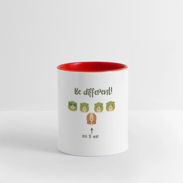 Tasse mit Meerschweinchen Motiv - Be Different! rot 1