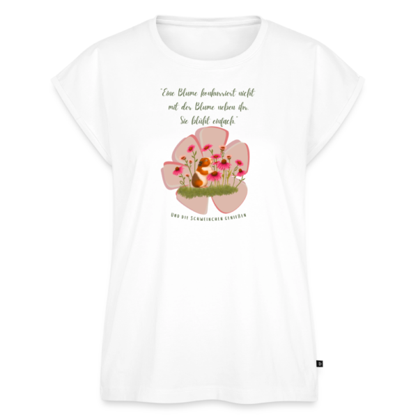 Damen T-Shirt Die Schweinchen genießen weiß