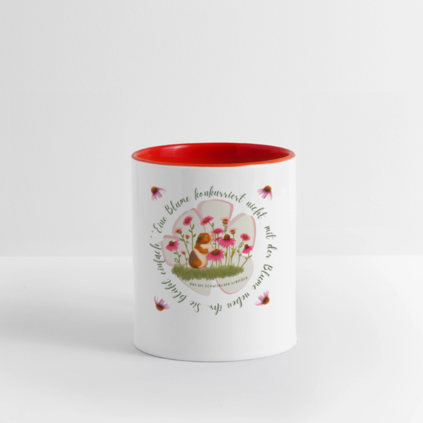 Tasse Becher Genießer Schweinchen Motiv rot