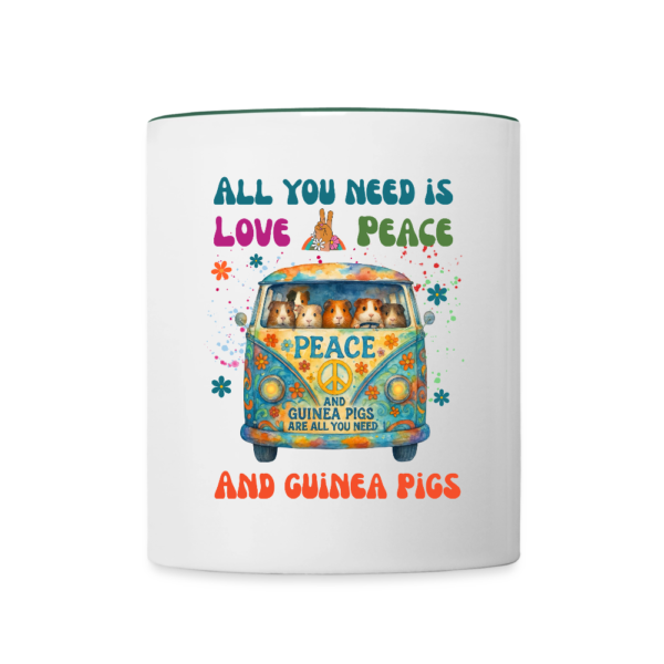 Tasse mit Meerschweinchen Motiv All you need is love and guinea pigs blau