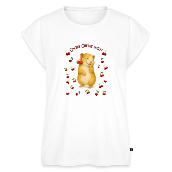 Damen T-Shirt mit Meerschweinchen Motiv - Cherry Cherry Smile weiß