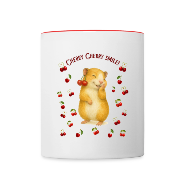 Tasse mit Meerschweinchen Motiv Cherry Cherry Smile rot