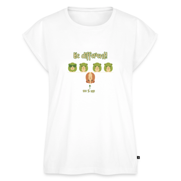 Damen T-Shirt mit Meerschweinchen Motiv - Be Different! weiß
