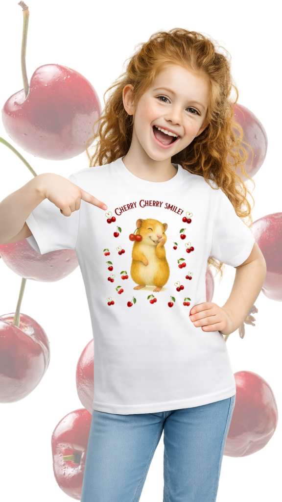Kinder T-Shirt Cherry Cherry Smile Präsentationsbild 1