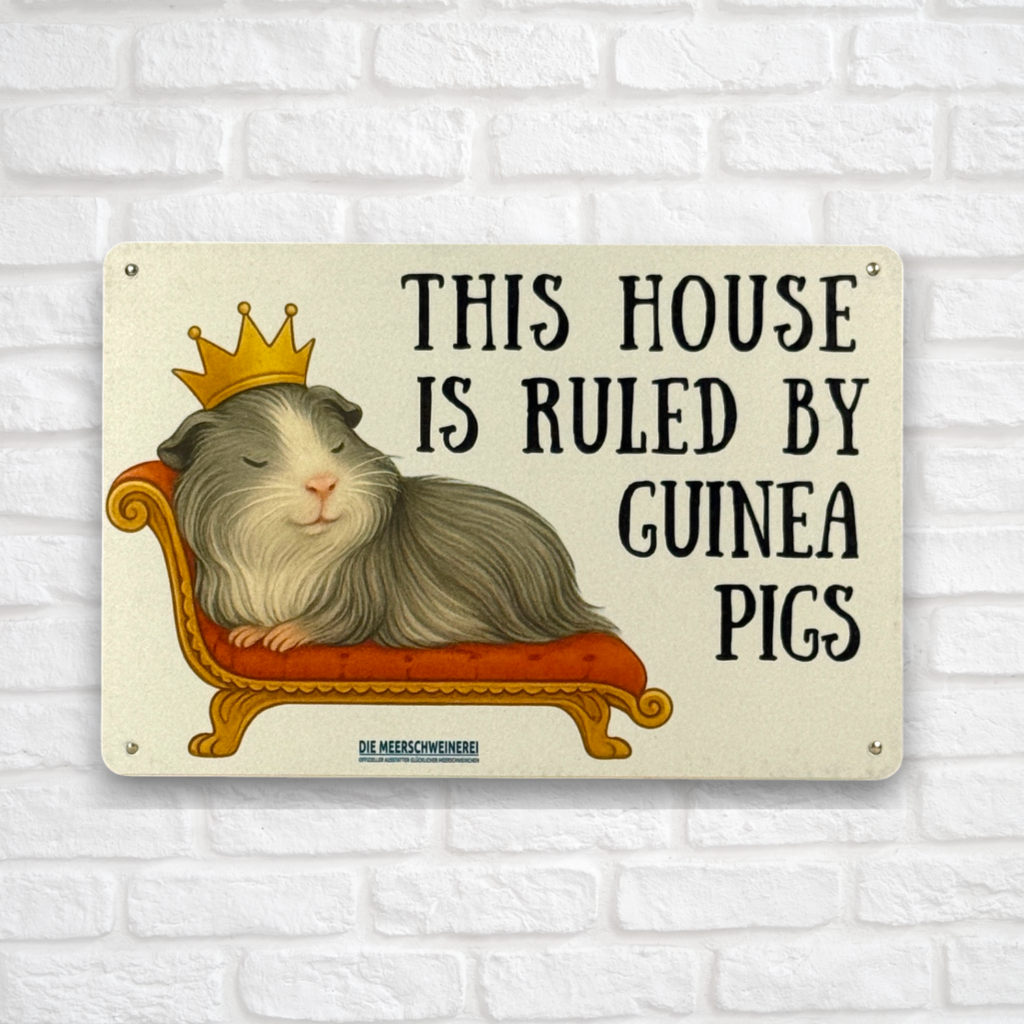 Metall Schild Vintage 20x30cm This house is ruled by guinea pigs