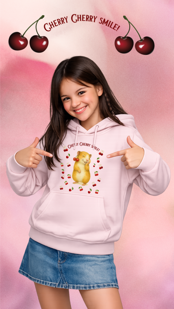 Teenager Hoodie Cherry Cherry smile Präsentationsbild 1