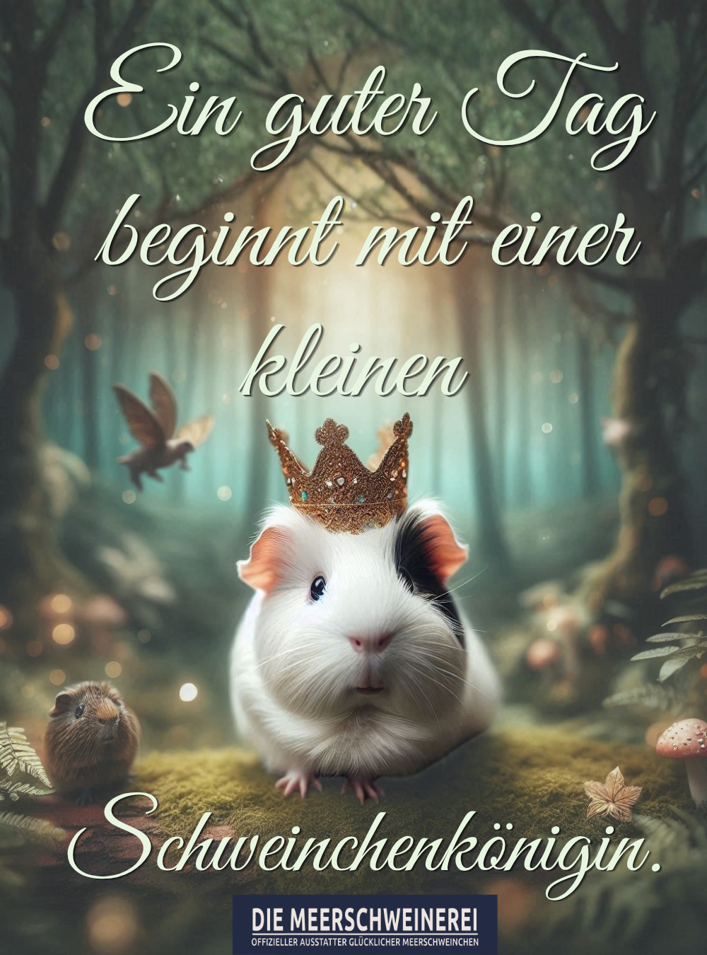 Guten Morgen Bild mit Meerschweinchen Motiv Mehr Charme passt nicht in eine Tasse. Guten Morgen!