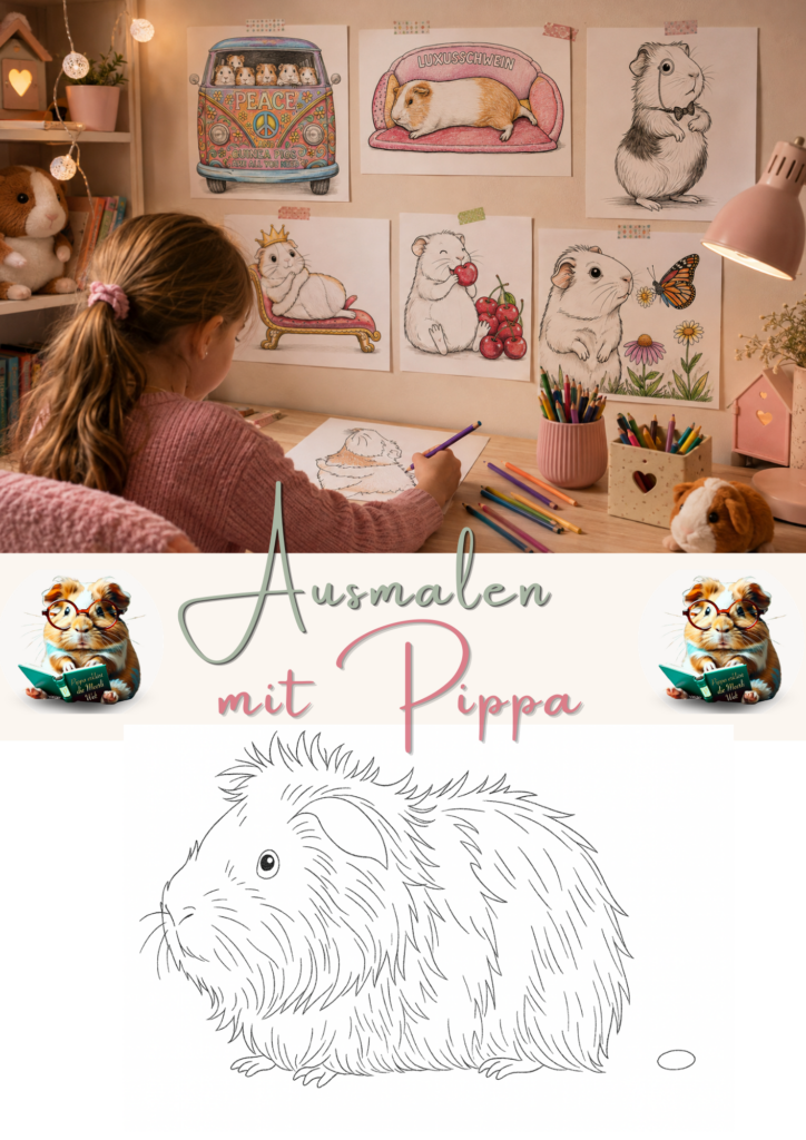 Kostenlose Meerschweinchen-Ausmalbilder für Kinder