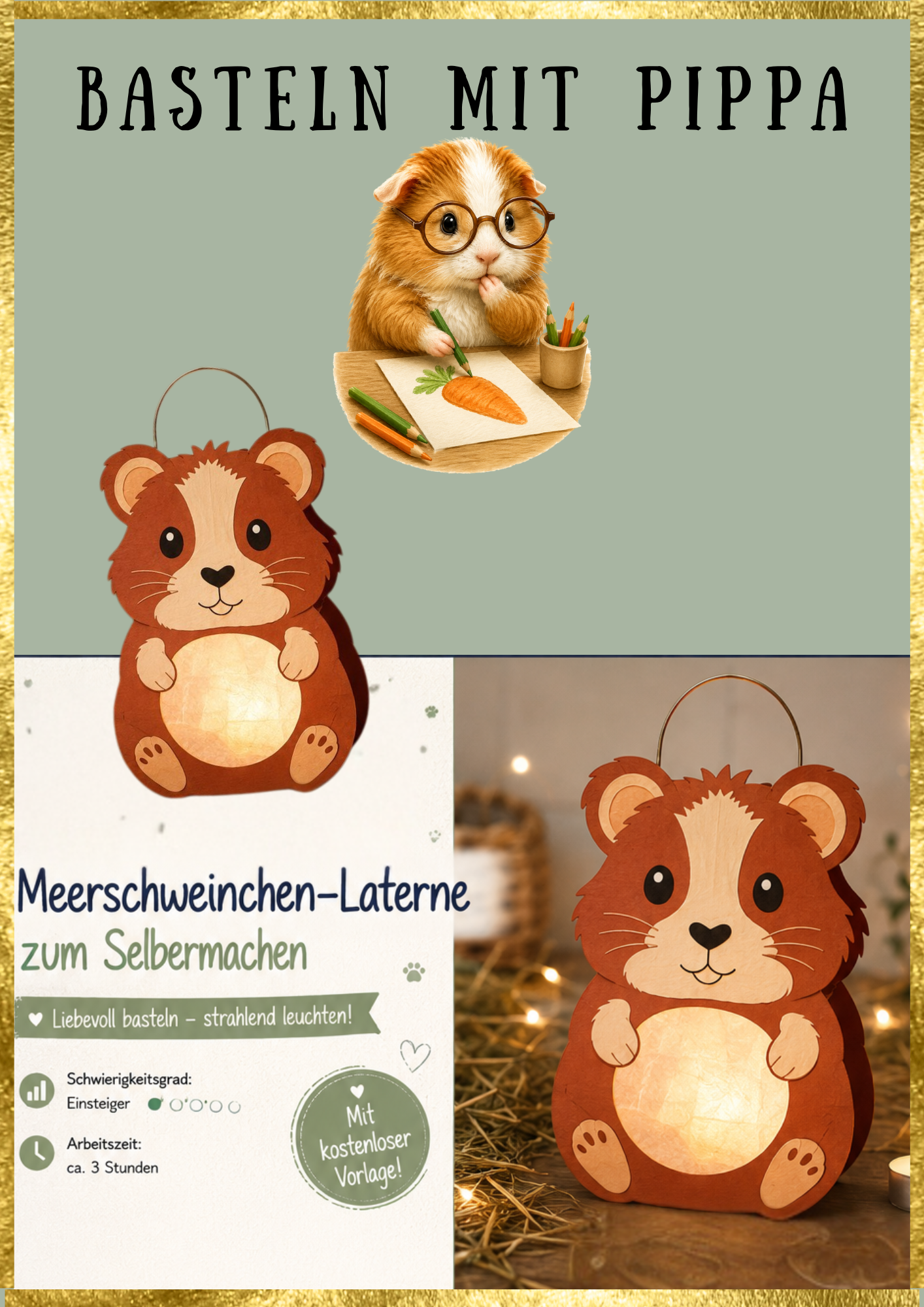 DIY mit Pippa: Meerschweinchen-Laterne basteln