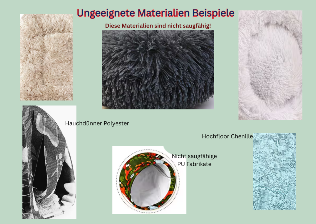 Für Meerschweinchen ungeeignete Materialien Beispiele