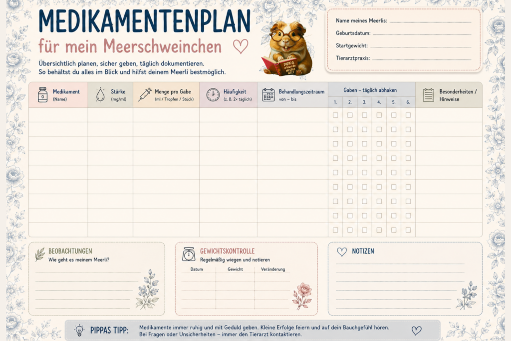 Freebie Pippas Medikamenten Plan