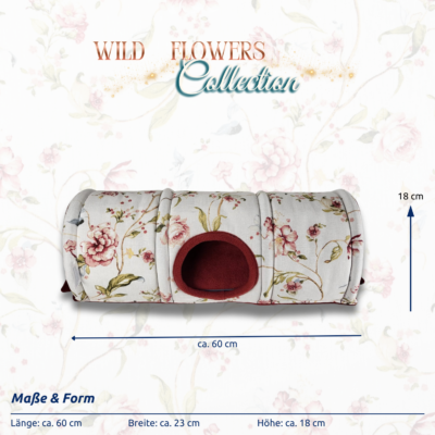 Tunnel gerade Form Wild Flowers Collection Modell 1_Vorderansicht mit Maßen