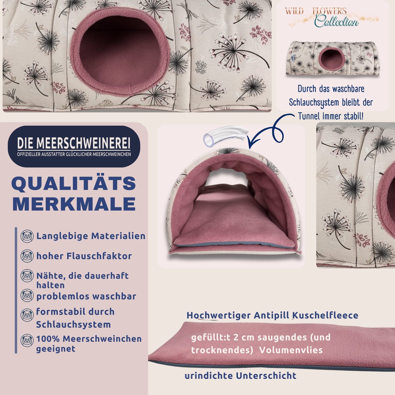 Tunnel gerade Form Wild Flowers Collection Modell 2_Detailansicht