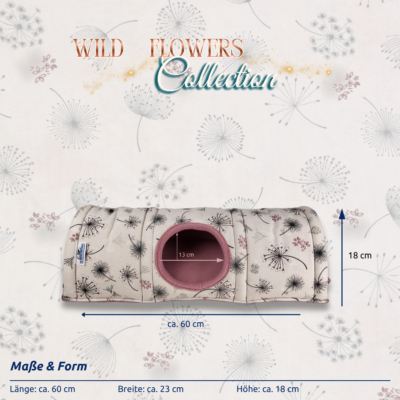 Tunnel gerade Form Wild Flowers Collection Modell 2_Vorderansicht mit Maßen