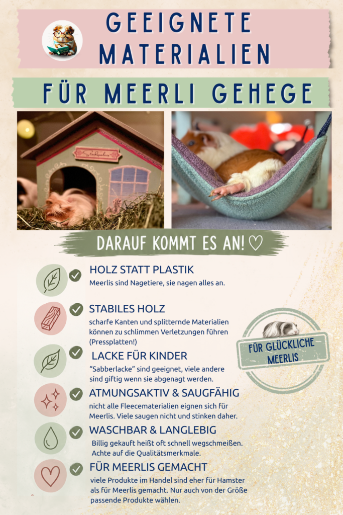 Geeignete Materialien für das Meerli Gehege