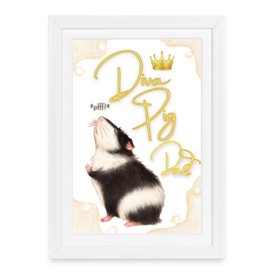 Gerahmtes Wandbild - Diva Pig Dad