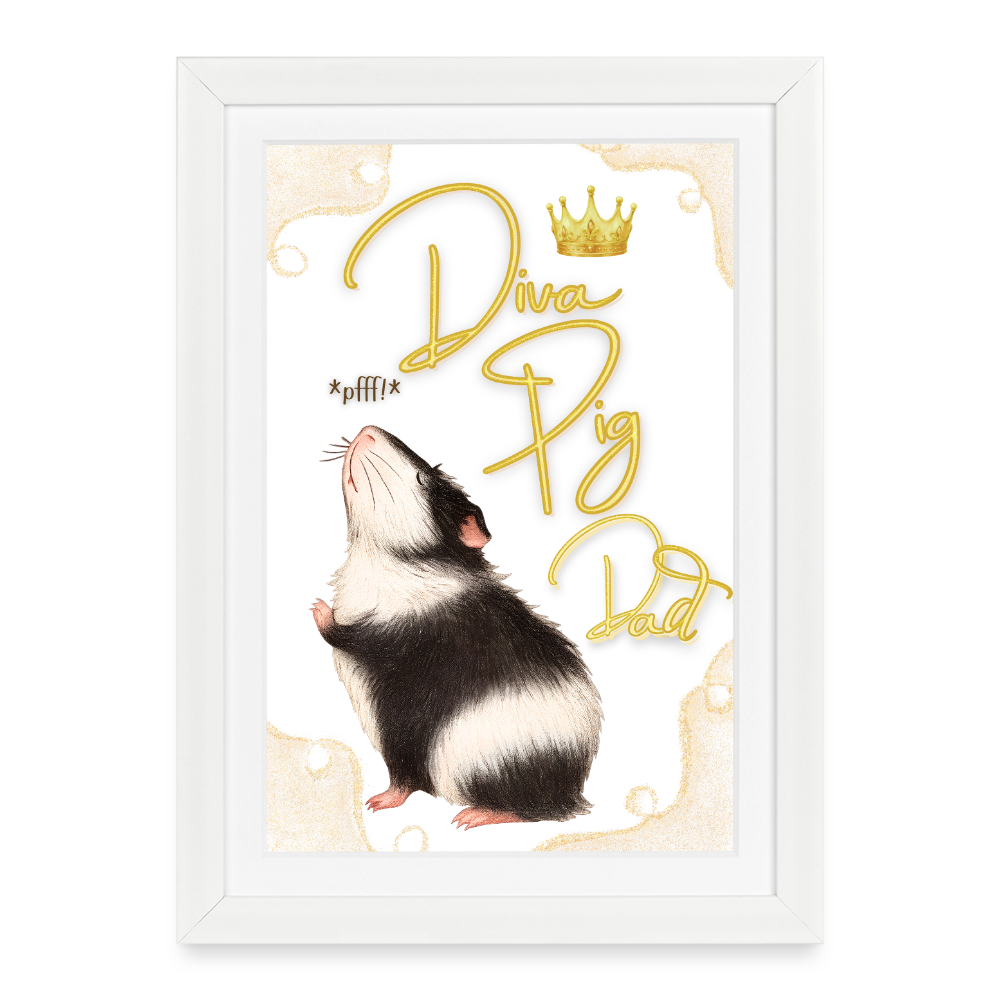 Gerahmtes Wandbild - Diva Pig Dad