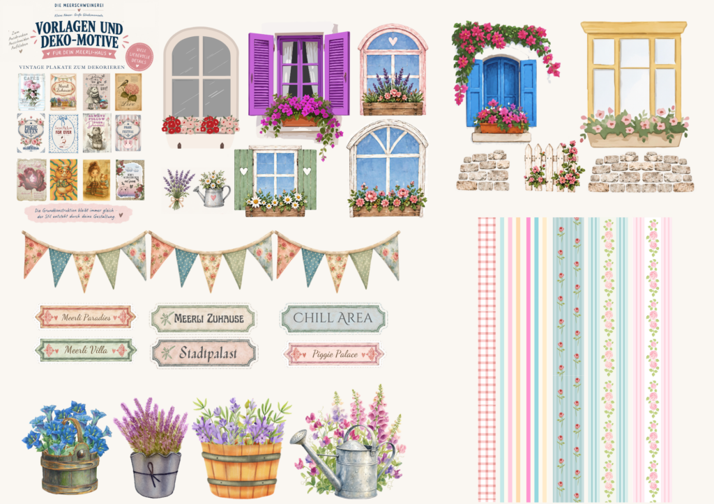 Decoupage Vorlagen DIY Meerli Haus